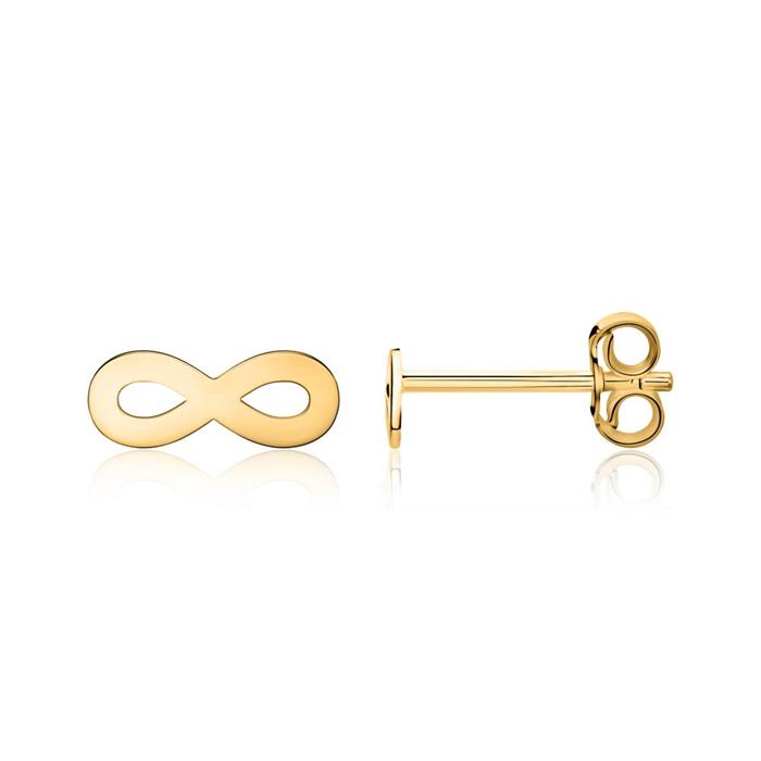 Infinity earstuds for women 14K gold