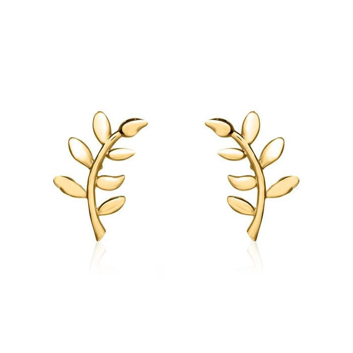 Pendientes de mujer leafy vine en oro 9 quilates