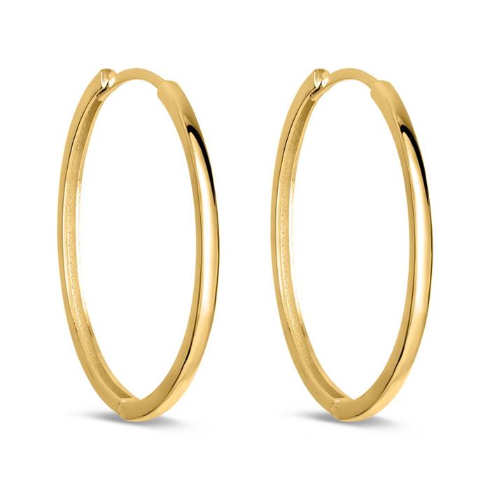 Ladies 14-karat gold hinged hoop earrings