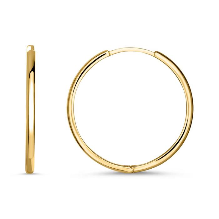 Ladies 14-karat gold hinged hoop earrings