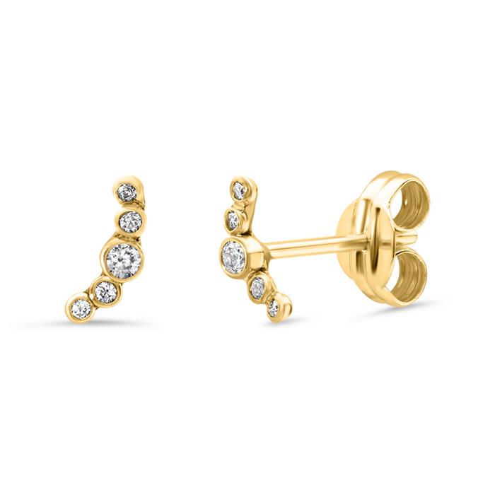 Pendientes de mujer con circonita en oro 9 quilates