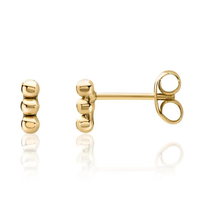 Dots stud earrings in 9 carat gold for ladies