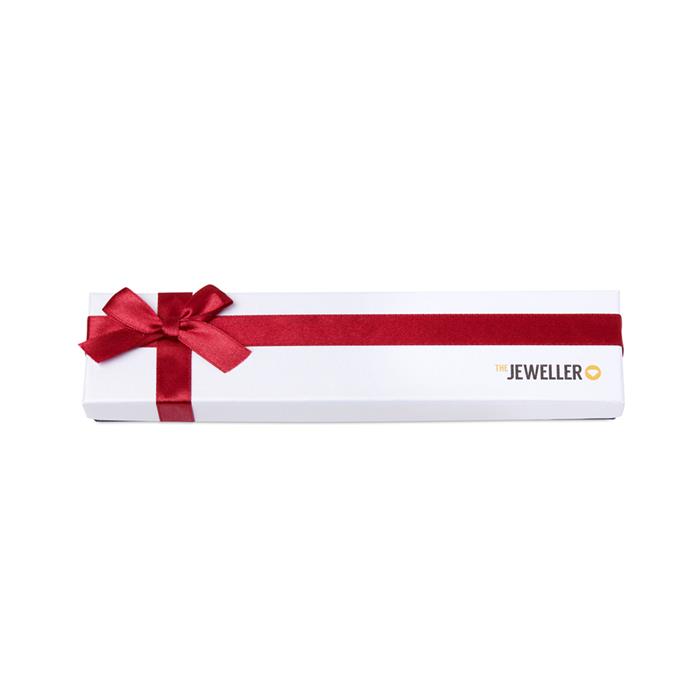 Gift box for bracelets with red ribbon