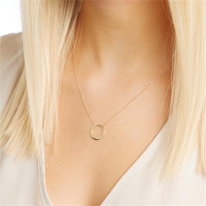 Ladies necklace circle of 9K gold