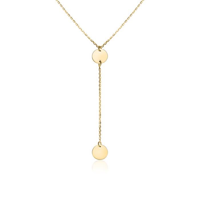 9K gold necklace for women in y-look, engravable