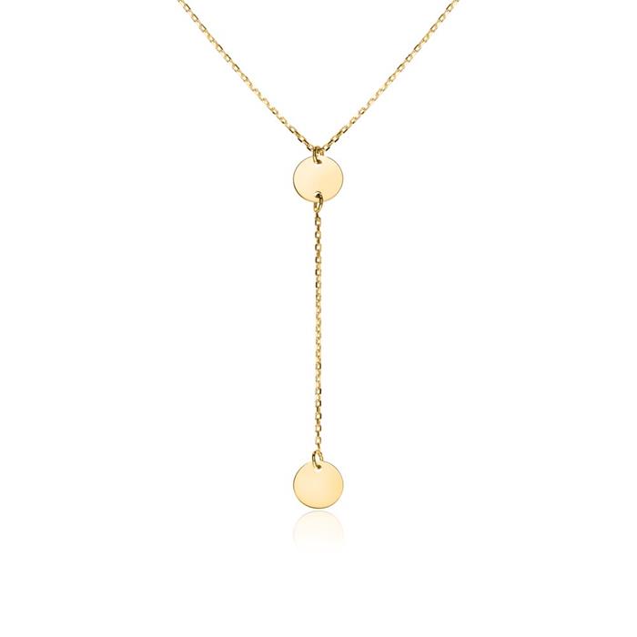 9k gouden ketting voor dames in Y-look, graveerbaar