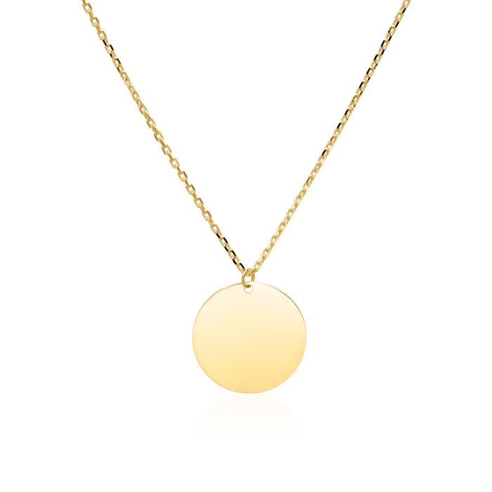 Engravable 9K gold ladies necklace