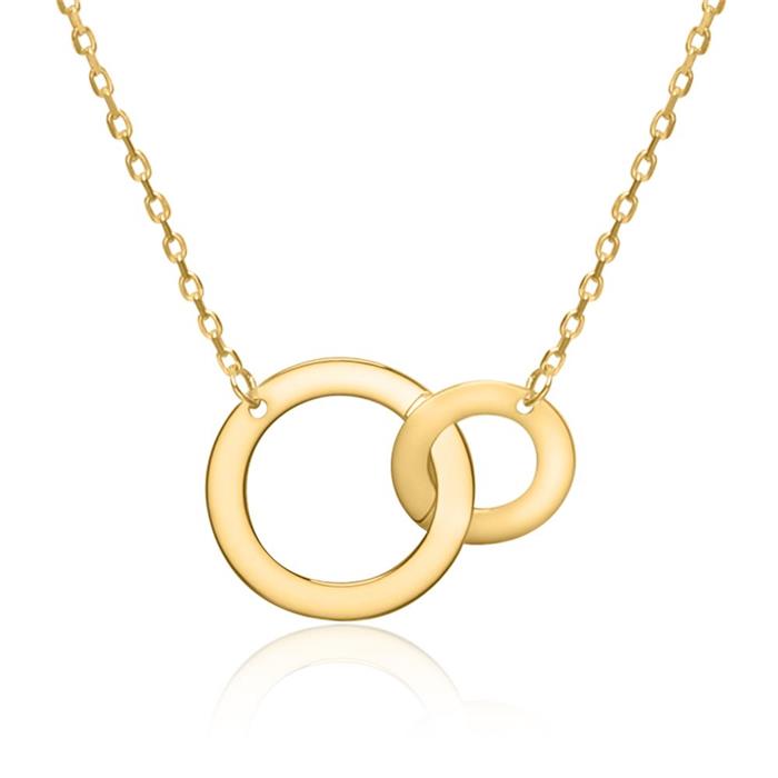 Ladies necklace circles in 9K gold