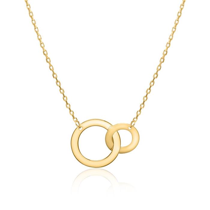 Ladies necklace circles in 9K gold