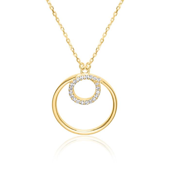 Halskette Kreis für Damen aus 375er Gold mit Zirkonia