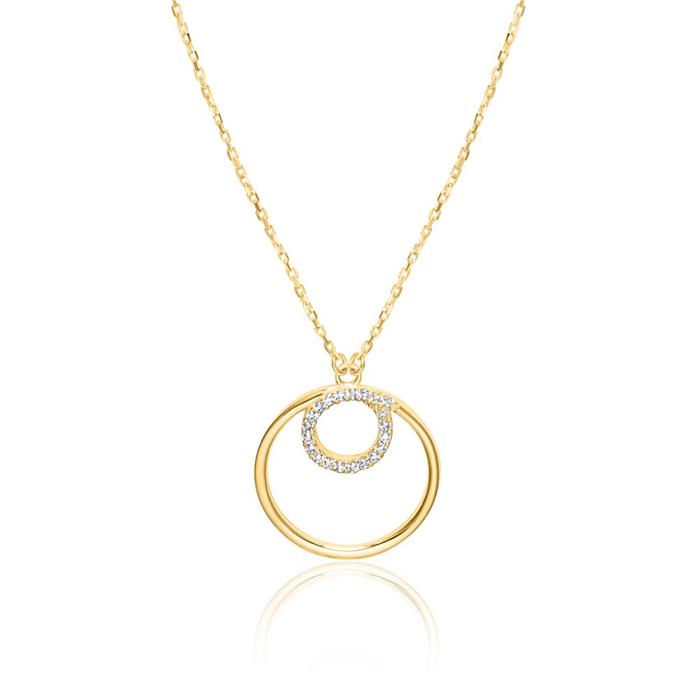 Halskette Kreis für Damen aus 375er Gold mit Zirkonia