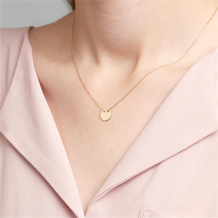 Necklace for ladies in 9-carat gold, engravable