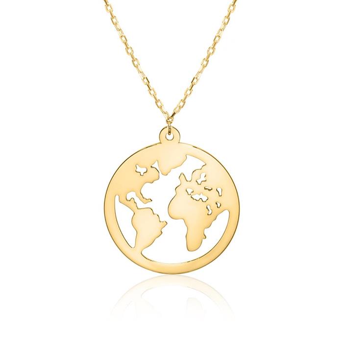 Necklace globe for ladies in 9K gold