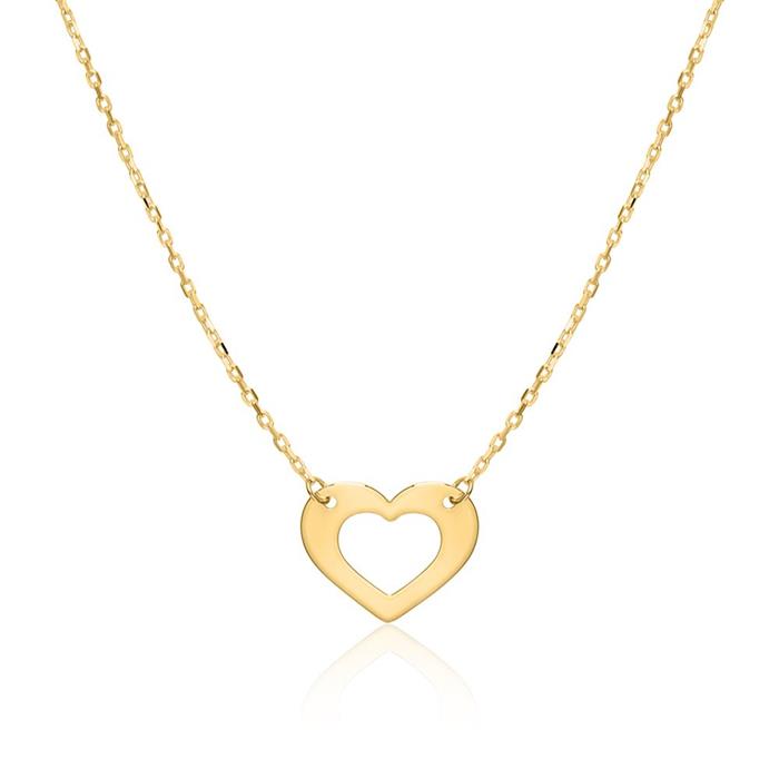 Ladies necklace heart in 9-carat gold