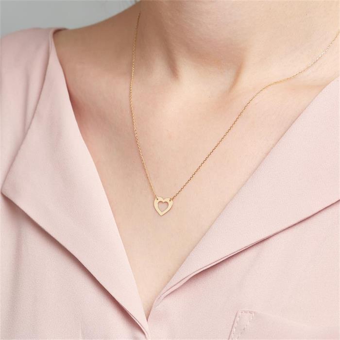Ladies necklace heart in 9-carat gold