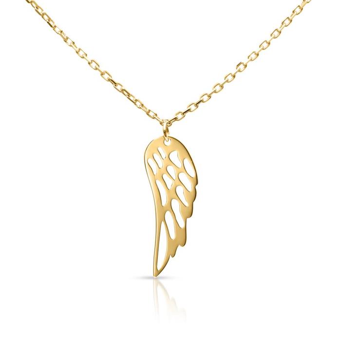 Ladies necklace angel wings in 9 carat gold