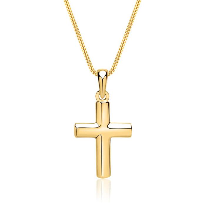 Goldkette: 333er Gelbgold mit Kreuz