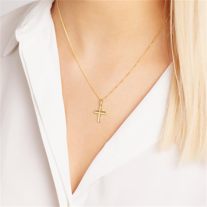 Goldkette: 333er Gelbgold mit Kreuz