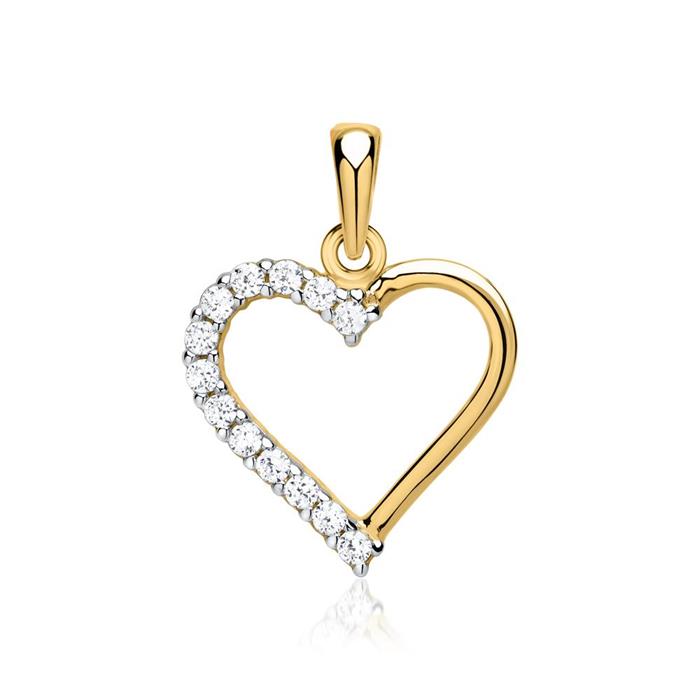 Zirconia set 8ct gold pendant