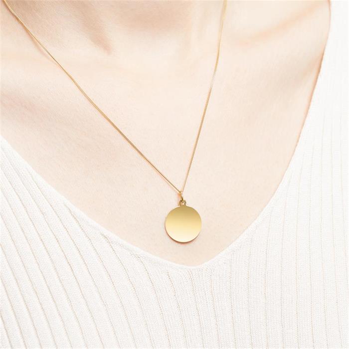 8ct gold necklace with pendant and engraving option