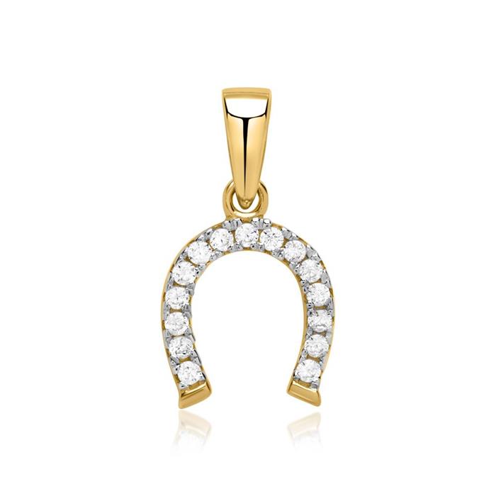 8ct gold necklace including horseshoe pendant