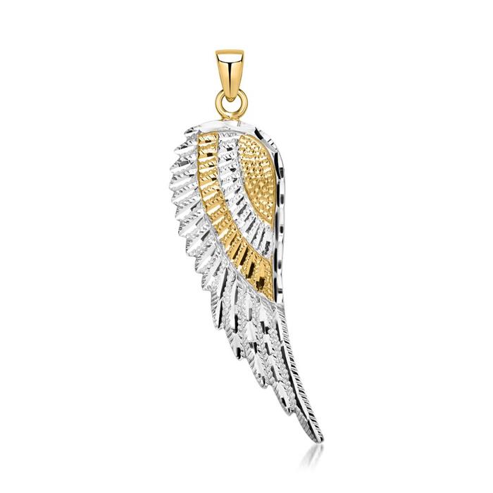 Wing pendant yellow gold white gold