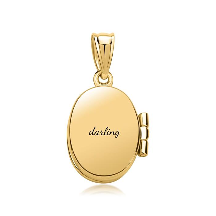 Necklace with Oval locket 8ct yellow gold