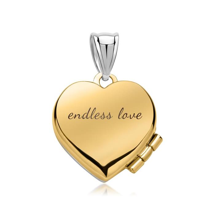 Necklace with locket heart-shaped 8ct gold