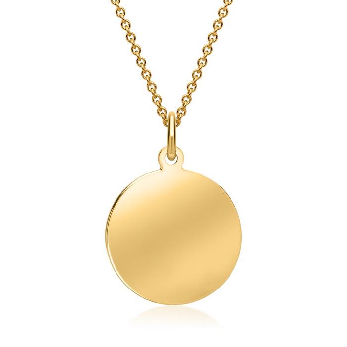 Round pendant 14ct gold engravable