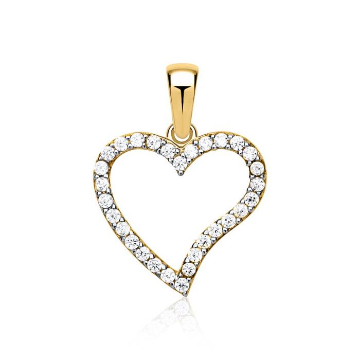 8ct gold necklace with heart shaped gold pendant