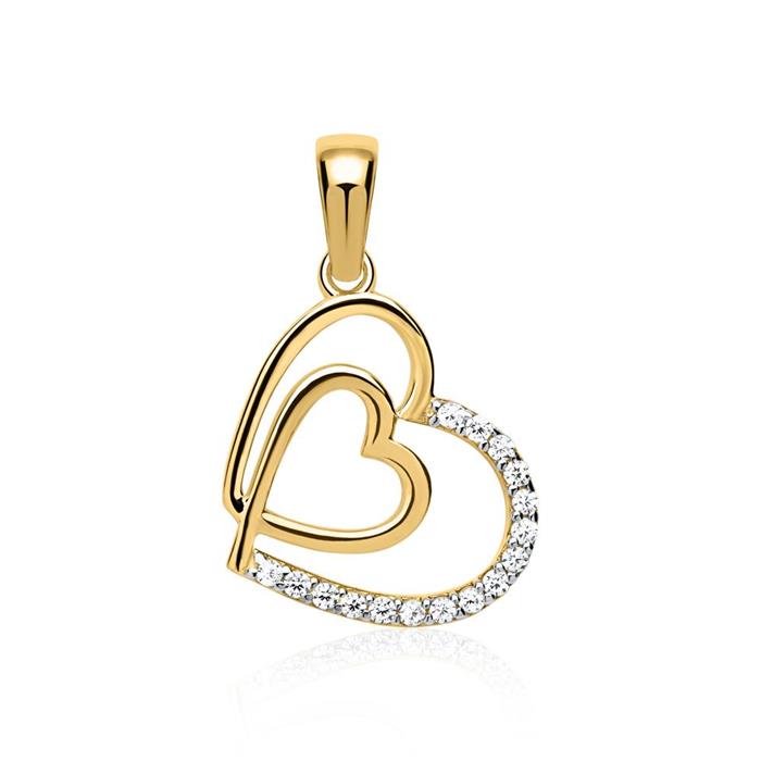 Devoured hearts 8ct gold pendant