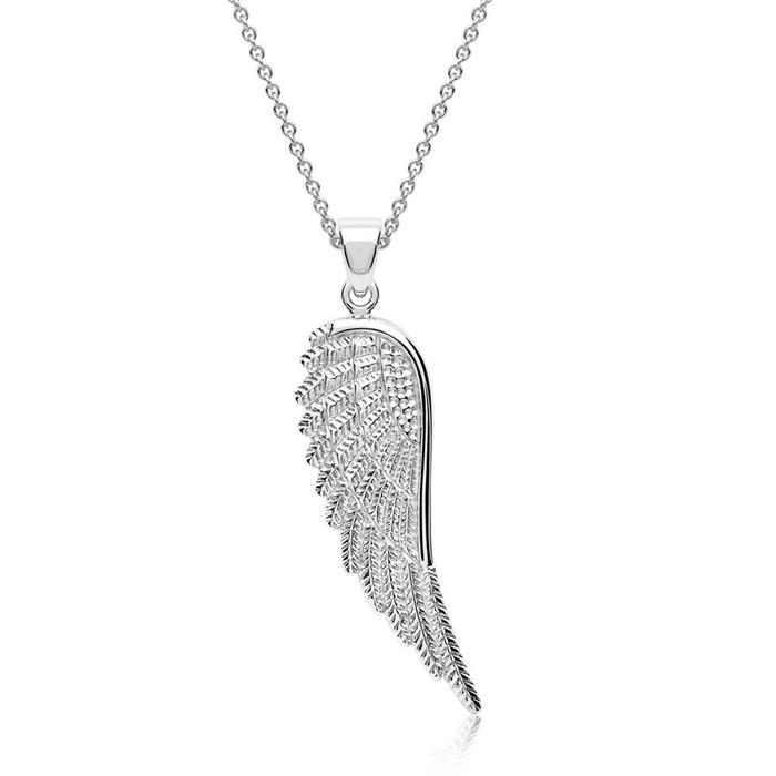 Chic 8ct gold pendant silver wings