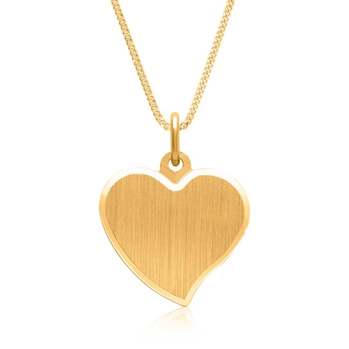 14ct gold necklace with heart pendant engravable