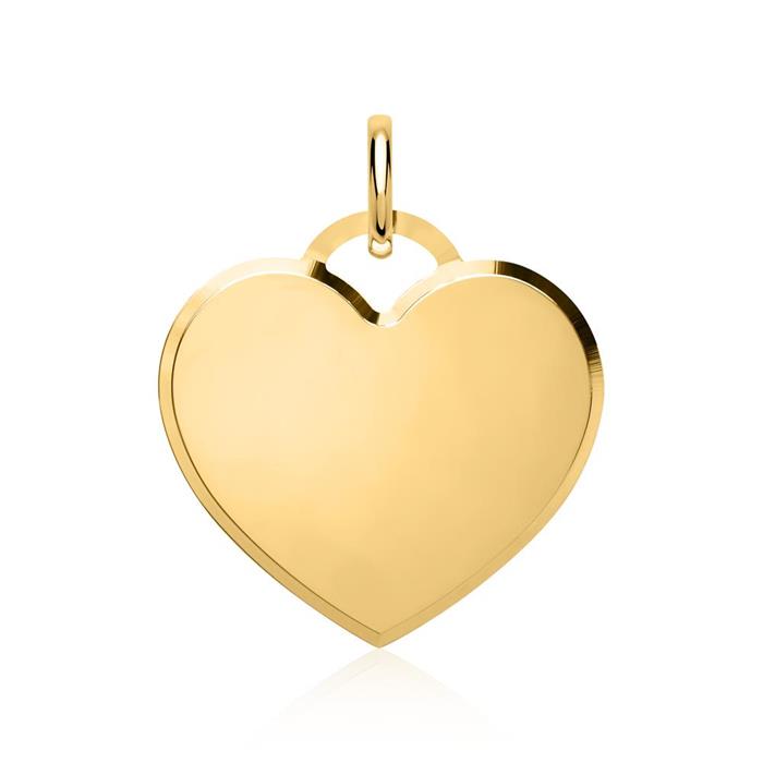 14k gouden graveerbare hart ketting