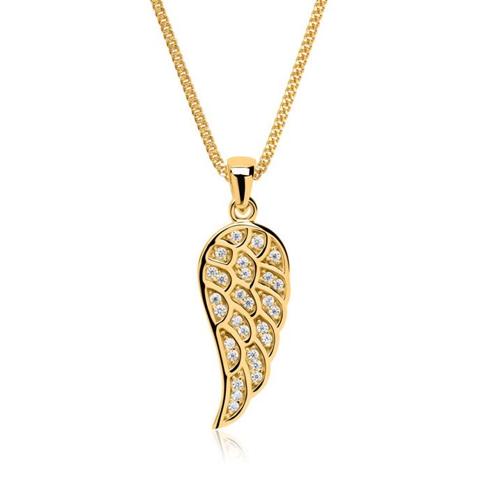 Necklace With Pendant 8ct Gold Zirconia Trimming
