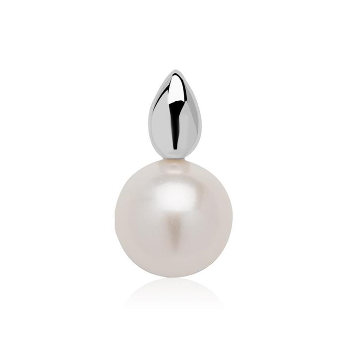 Pendant in 14ct white gold with freshwater pearl