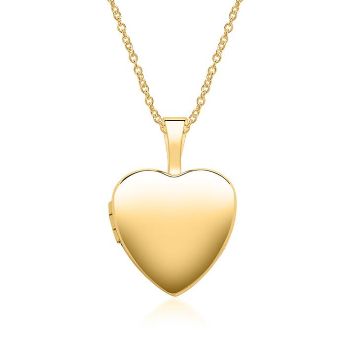 Kette Herz Medaillon aus 585er Gold gravierbar