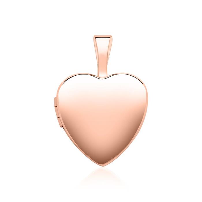 Kette mit Herz Medaillon aus 14K Roségold gravierbar