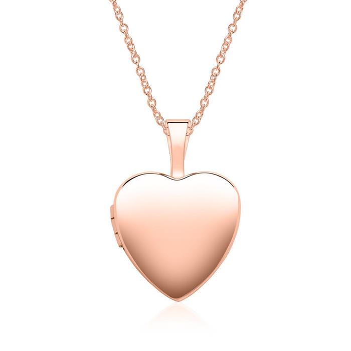 Engraving heart medallion in 14ct rose gold foldable