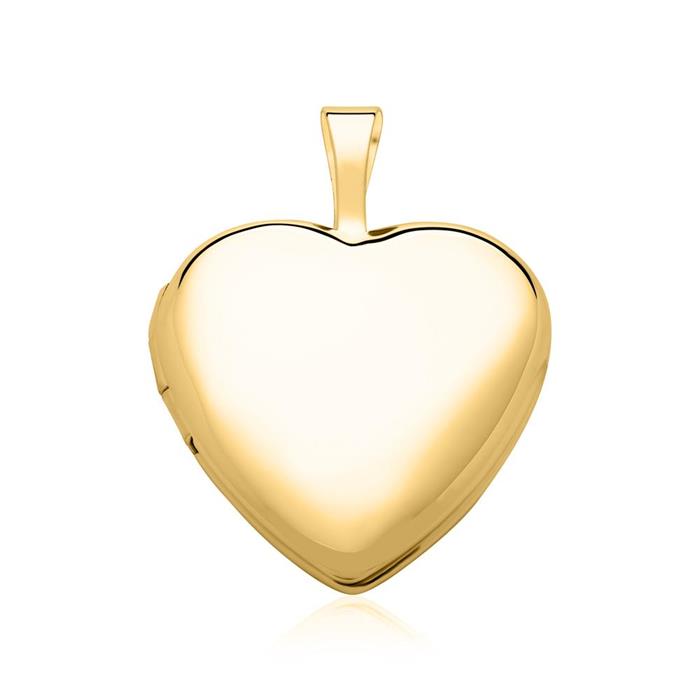 14 quilates cadena de oro con medallón corazón grabable