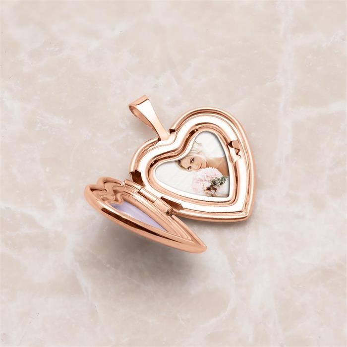 Engraving Medallion Heart In 14ct Rose Gold