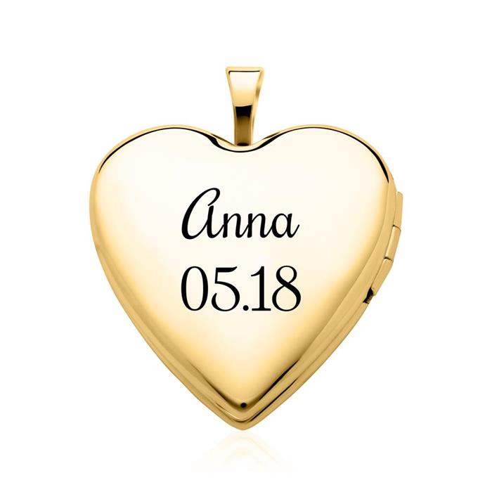 Heart-shaped medallion in 14ct gold engravable