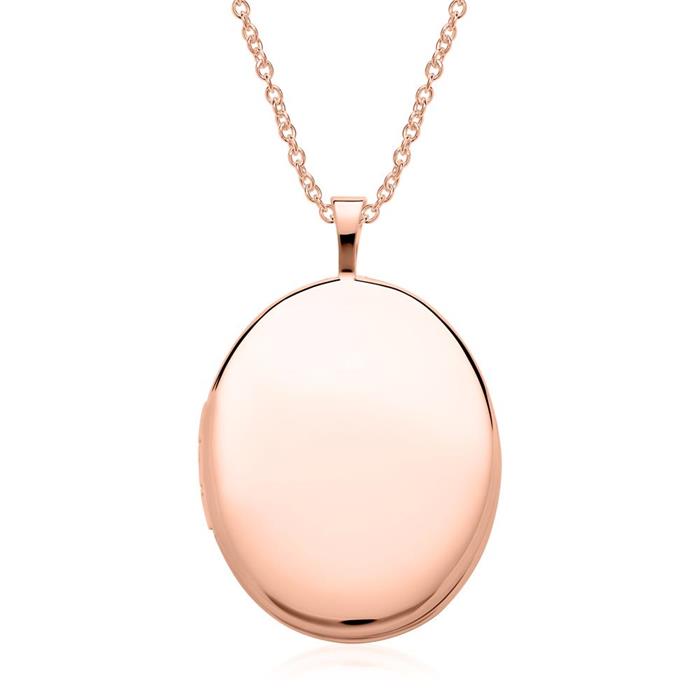 Necklace with medallion in 14ct rose gold engravable