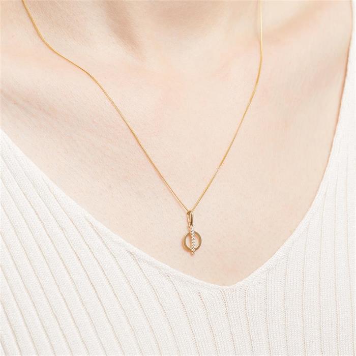 Kette für Damen aus 375er Gold mit Zirkonia