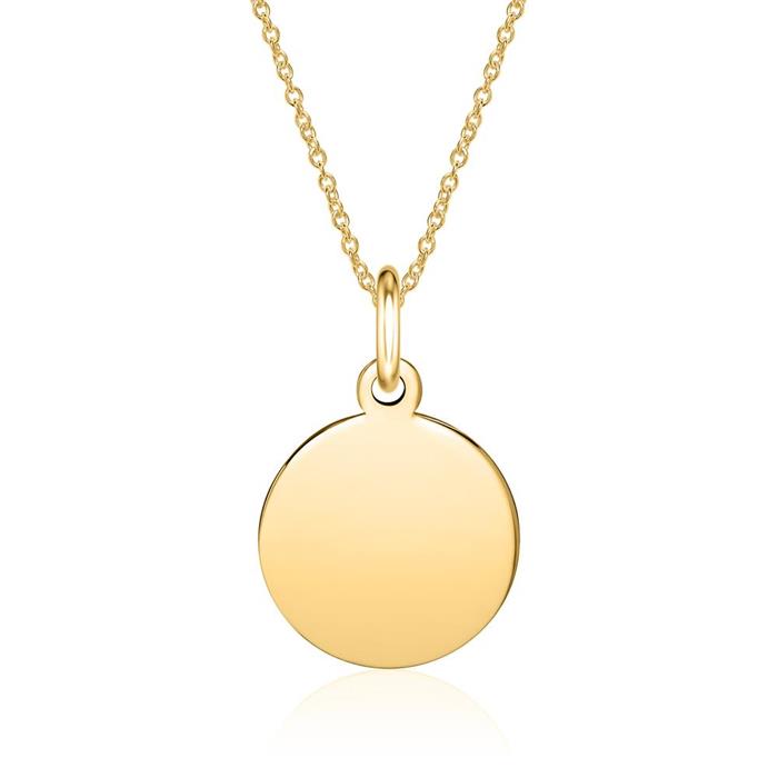 Engravable pendant in 14K gold, round