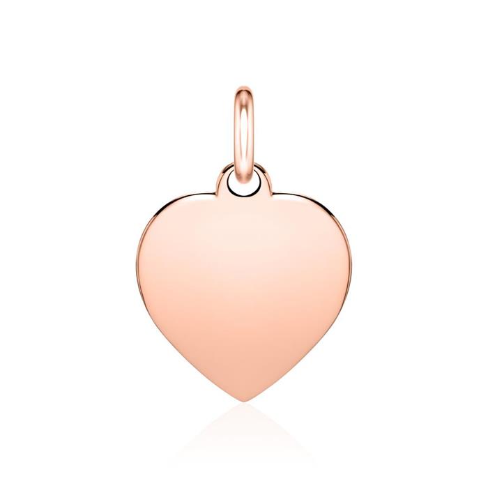 Cadena grabable corazón de oro rosa 14 quilates