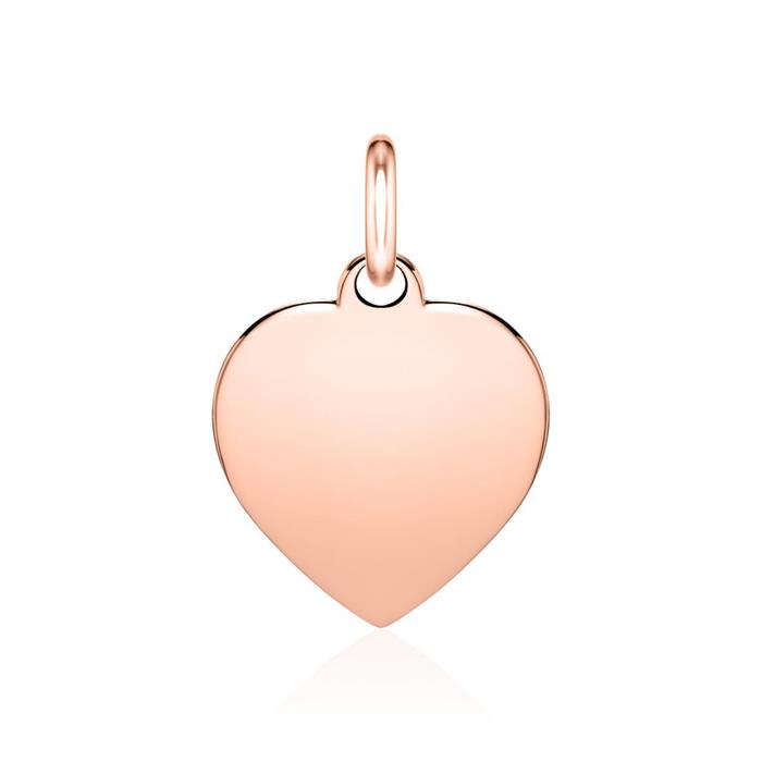 14 karaat ros&#xE9;gouden graveerbare hart ketting