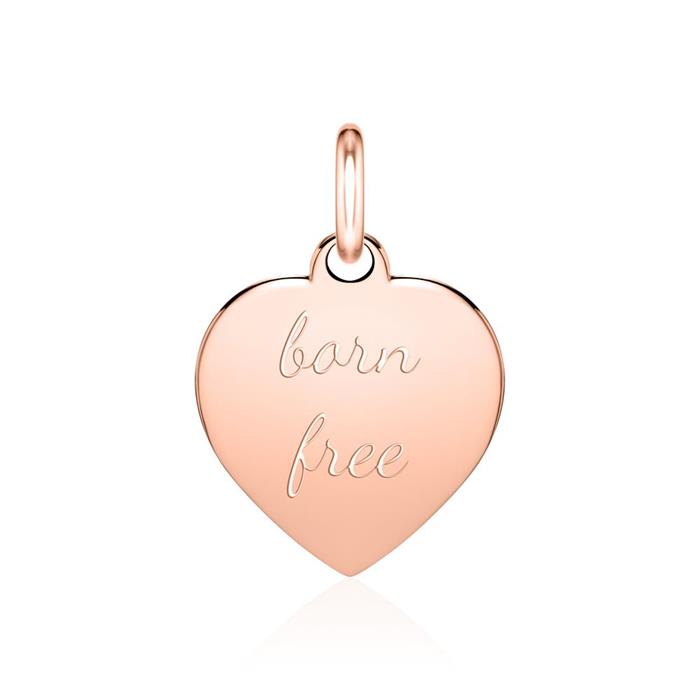 Engravable necklace heart in 14K rose gold