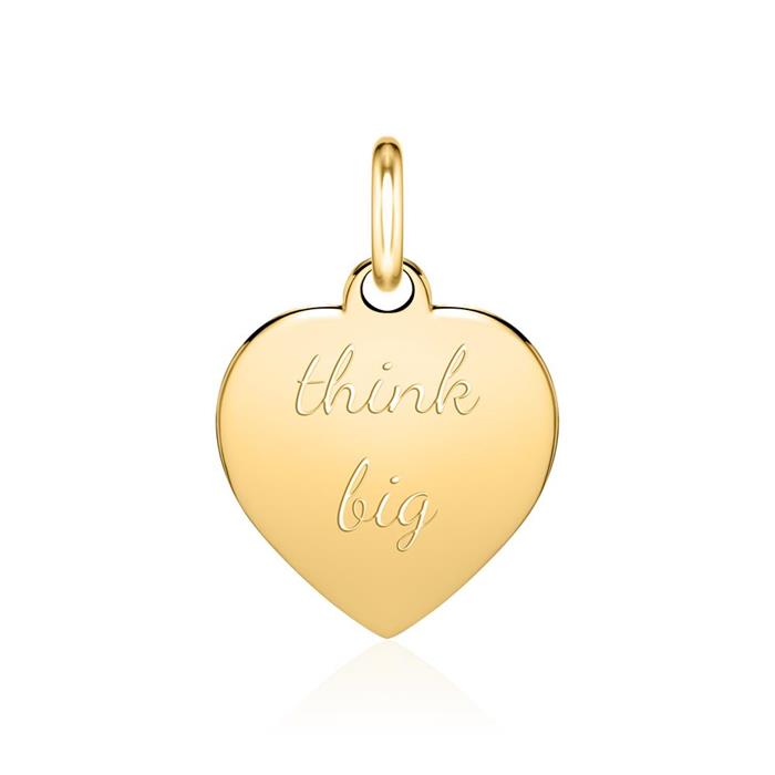 14K gold pendant heart with engraving option