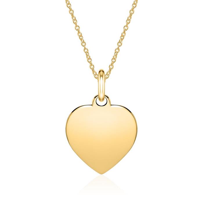 14K gold pendant heart with engraving option